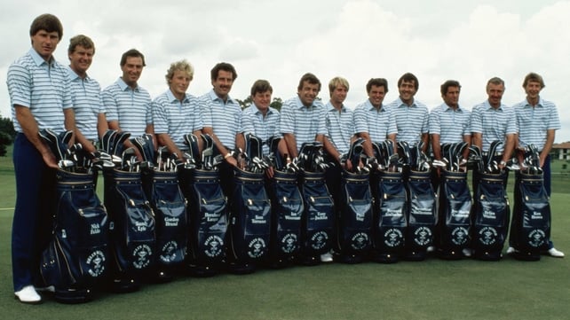 Bernard Gallacher, fifth from right, in the 1983 Ryder Cup team