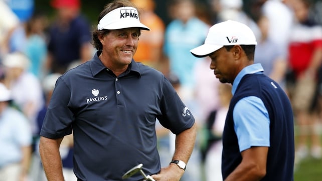 Phil Mickelson had more to smile about than Tiger Woods after the opening round