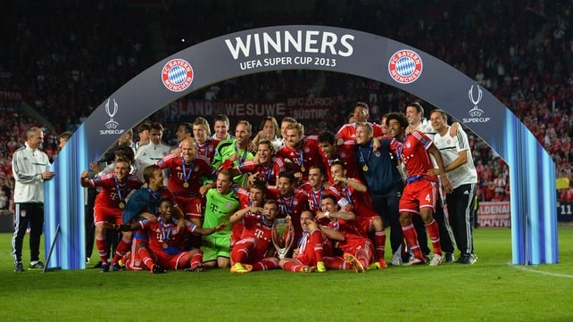 Celebration time for Bayern Munich after their victory in Prague