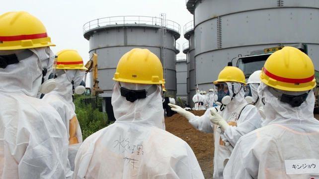 Japan's nuclear inspectors at water tanks early this month where radiation levels have rocketed in 'deplorable' situation Japan's nuclear inspectors at water tanks early this month where radiation levels have rocketed in 'deplorable' situation