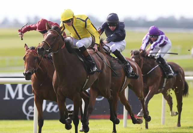 Joseph O'Brien and Tapestry (c) were eventually awarded second place in the Moyglare