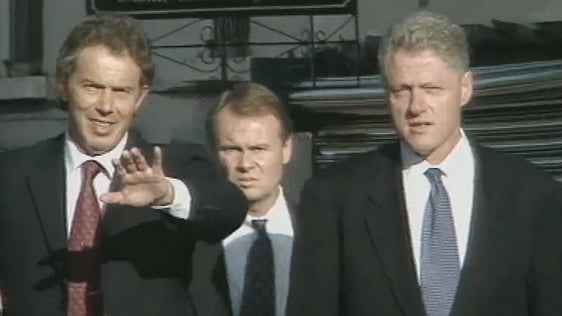 Tony Blaire and Bill Clinton visit Omagh, 1998
