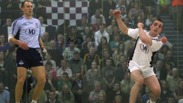 Eoin Kennedy and Robbie McCarthy during the All-Ireland Softball Championship final