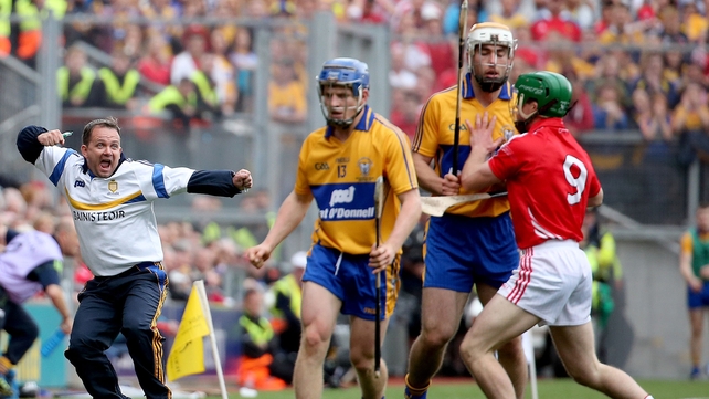 Clare manager Davy Fitzgerald was a typically animated figure on the sideline at Croke Park