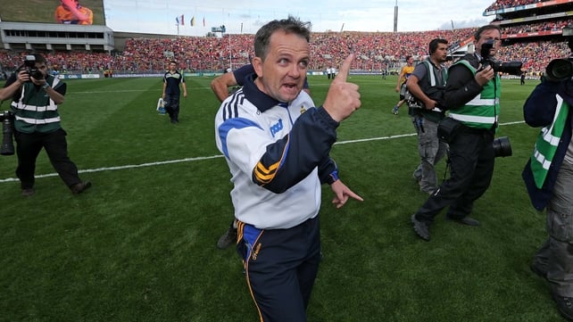 Davy Fitzgerald makes a point at full-time