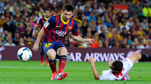 Lionel Messi scored the second goal and set up the winner in injury time