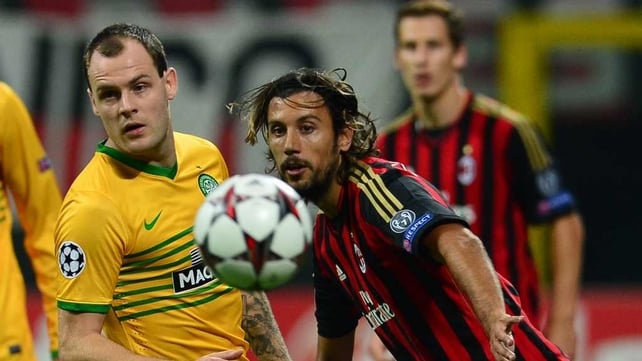 Celtic were beaten away to AC Milan tonight