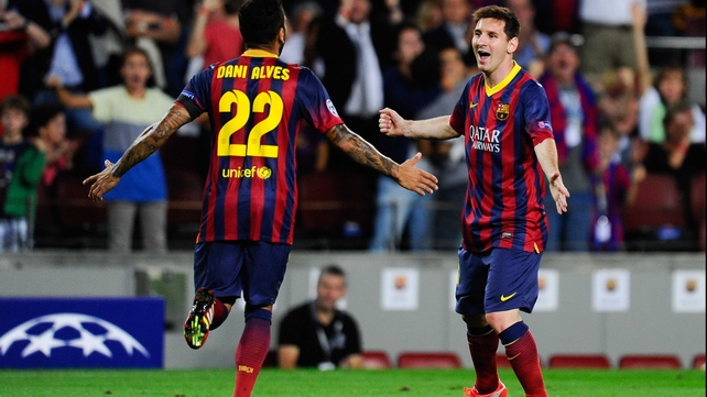 Lionel Messi hit a hat-trick for Barcelona tonight