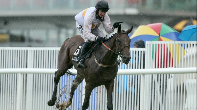 Roger Loughran on board Golden Wonder in Ballybrit
