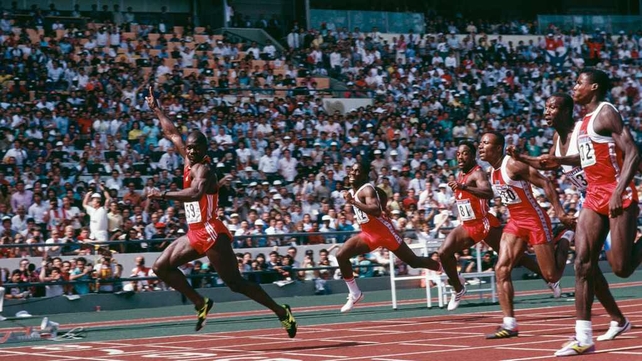 Canadian sprinter Ben Johnson in 100 metres final at the Seoul Olympics, 24 September 1988