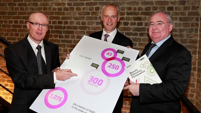 Pat Rabbitte (right) said the Government is committed to investing in Ireland's knowledge economy Pat Rabbitte (right) said the Government is committed to investing in Ireland's knowledge economy
