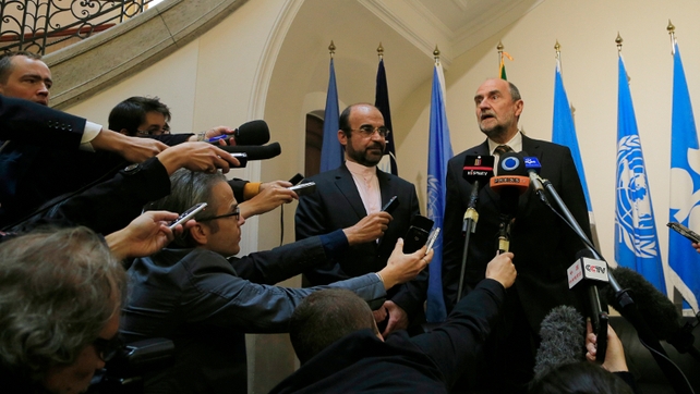 Deputy Director General of the IAEA Herman Nackaerts (R) said the discussions had been 'very constructive' but gave no details Deputy Director General of the IAEA Herman Nackaerts (R) said the discussions had been 'very constructive' but gave no details