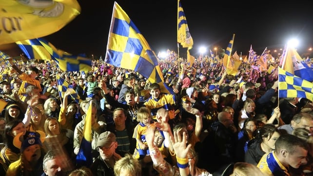 A huge crowd thronged Tim Smythe Park in Ennis to welcome home the victorious Clare team