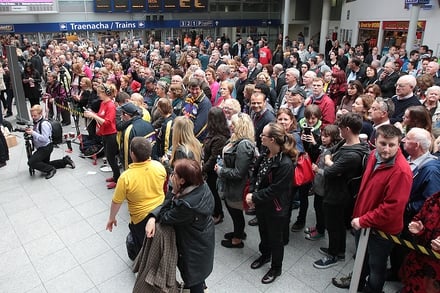 The crowd at Connolly station