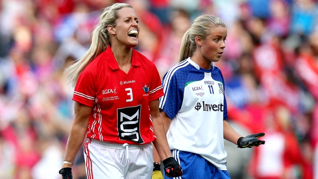 Bríd Stack in action against Tyrone