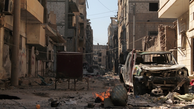 A destroyed street in Deir Ezzor - more than 41,000 civilians have died in the conflict A destroyed street in Deir Ezzor - more than 41,000 civilians have died in the conflict