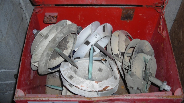 The seven lightning preventers were contained in a red metal box The seven lightning preventers were contained in a red metal box