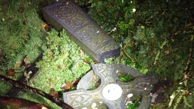 A number of gravestones were knocked over in the cemetery in Clonfert A number of gravestones were knocked over in the cemetery in Clonfert