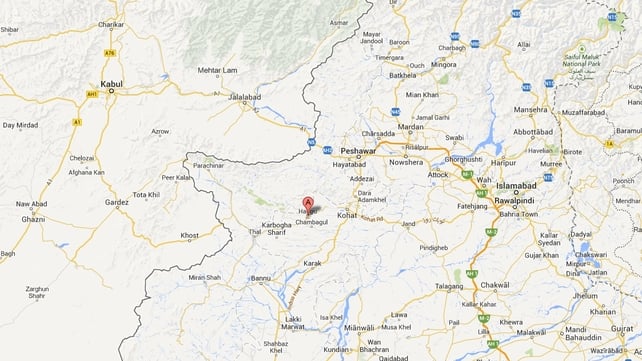 The attack took place in the Hangu district, near the border with Afghanistan (Pic: Google Maps) The attack took place in the Hangu district, near the border with Afghanistan (Pic: Google Maps)