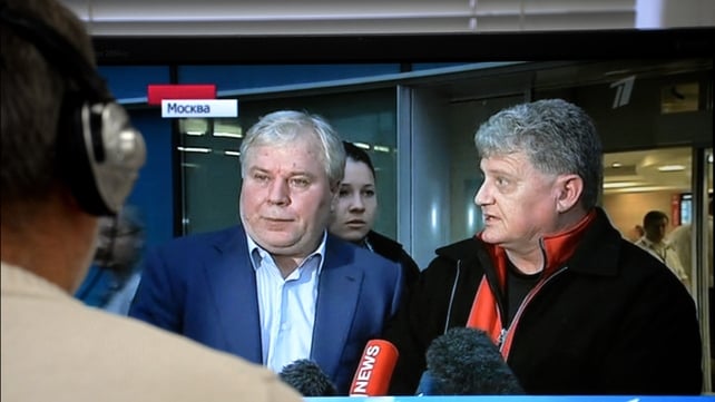 Russian state media broadcasting visit of Lon Snowden (right) in Moscow with his son's lawyer Anatoly Kucherena Russian state media broadcasting visit of Lon Snowden (right) in Moscow with his son's lawyer Anatoly Kucherena