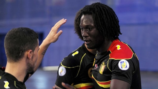 Romelu Lukaku scored twice for Belgium as they qualified for next year's World Cup in Brazil