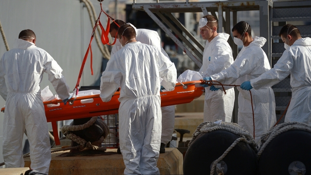 A body is recovered from the sea after last week's drownings in the Mediterranean A body is recovered from the sea after last week's drownings in the Mediterranean