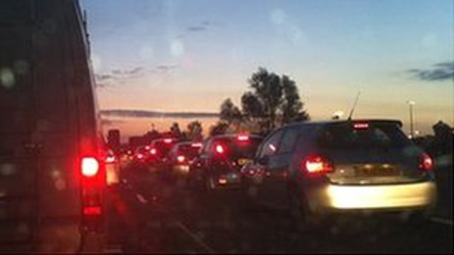 There was widespread traffic disruption in the area this morning There was widespread traffic disruption in the area this morning