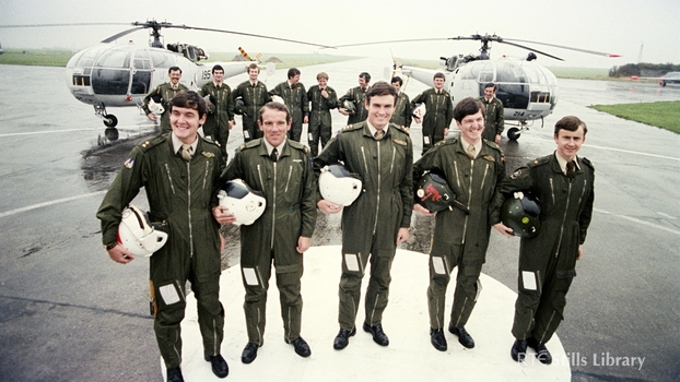Irish Air Corps officers and crewmen from the Helicopter Squadron at Baldonnel identified.