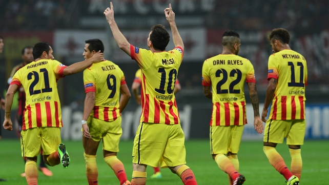 Lionel Messi's strike earned Barcelona a point away in Milan