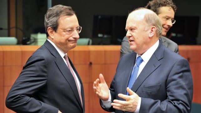 European Central Bank president Mario Draghi and Michael Noonan pictured at a previous meeting European Central Bank president Mario Draghi and Michael Noonan pictured at a previous meeting