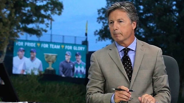 Brandel Chamblee on the set of The Golf Channel