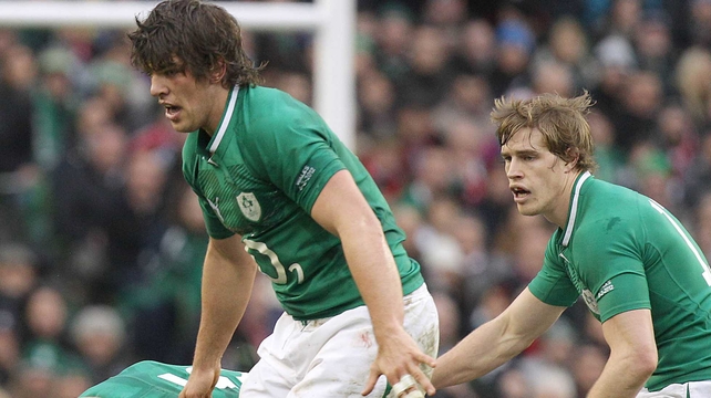 Donncha O'Callaghan and Andrew Trimble joined the Ireland camp at training in Kildare
