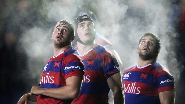 Clontarf's Ian Hirst, Simon Crawford and Cian Culleton during their match against St Mary's on Friday