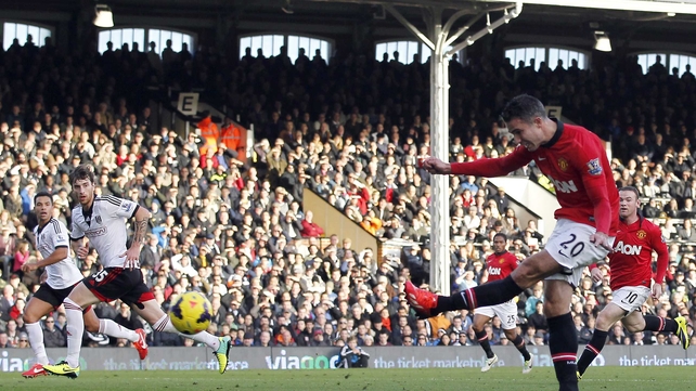 Robin van Persie drilled home United's second goal on 20 minutes