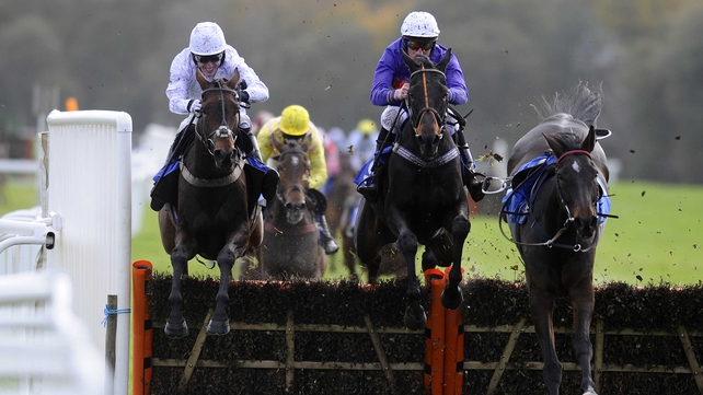 Tony McCoy (left) riding Flemenson is beaten by Hadden Frost on Rydon Pynes at Exeter today