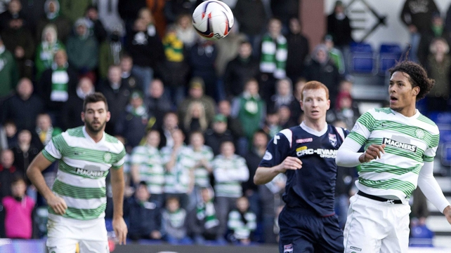 Virgil van Dijk (r) opened the scoring at Victoria Park in the 41st minute