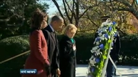 Nine News: Barack Obama lays wreath at JFK's grave Nine News: Barack Obama lays wreath at JFK's grave