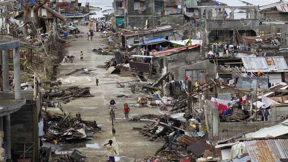 Coastal towns, including Marabut in Eastern Samar province, are struggling to recover from Haiyan