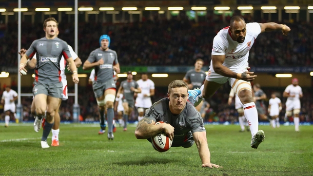 Owen Williams crossing for Wales