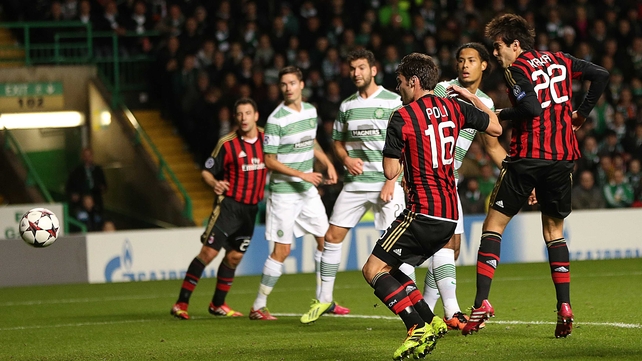Kaka opened the scoring for the Rossoneri with a headed goal