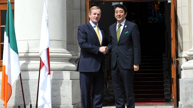 Taoiseach Enda Kenny and Japanese Prime Minister Mr Shinzo Abe in Dublin in June Taoiseach Enda Kenny and Japanese Prime Minister Mr Shinzo Abe in Dublin in June