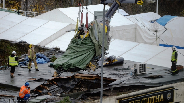 Ten people died after an EC 135 helicopter crashed through the roof of a pub in Glasgow last month Ten people died after an EC 135 helicopter crashed through the roof of a pub in Glasgow last month
