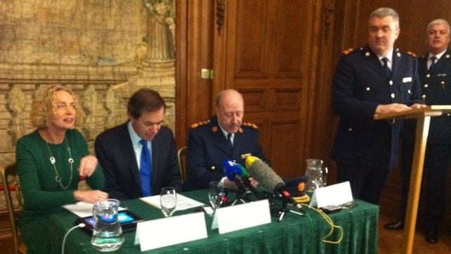 Vodafone CEO Anne O'Leary, Minister for Justice Alan Shatter and Garda Commissioner Martin Callinan launch the app Vodafone CEO Anne O'Leary, Minister for Justice Alan Shatter and Garda Commissioner Martin Callinan launch the app