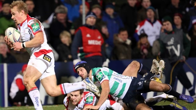 Ulster's Luke Marshall scored two tries