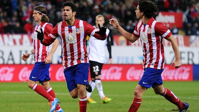 Diego Costa (centre) bagged a brace for Atletico