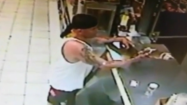 A screengrab from CCTV taken of the incident A screengrab from CCTV taken of the incident