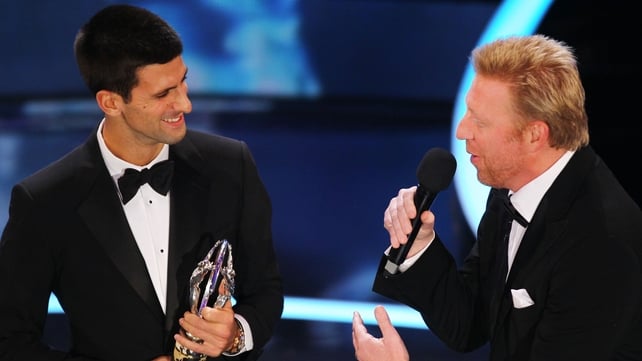 Novak Djokovic (l) and Boris Becker will team up from January