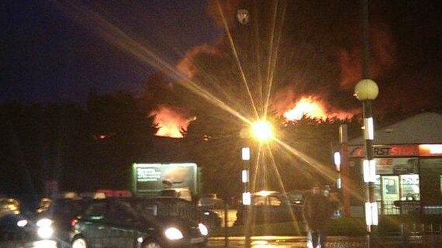 Fire broke out at an industrial premises behind the Omni Shopping Centre in Santry (Pic: Paul O'Shea) Fire broke out at an industrial premises behind the Omni Shopping Centre in Santry (Pic: Paul O'Shea)