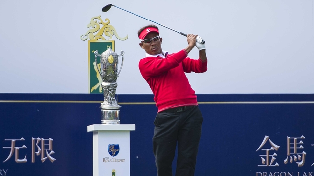 Thai pair Kiradech Aphibarnrat and Thongchai Jaidee (above) had a 2 and 1 victory over Scots Paul Lawrie and Stephen Gallacher