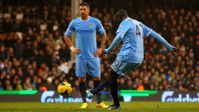 Yaya Toure got City's opener at Craven Cottage